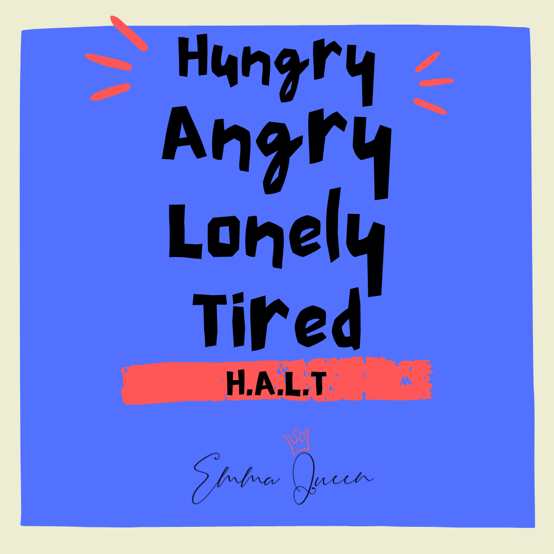 Making decisions using HALT - Hungry, angry, lonely and tired - Emma Queen